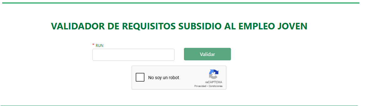 VALIDADOR DE REQUISITOS SUBSIDIO AL EMPLEO JOVEN