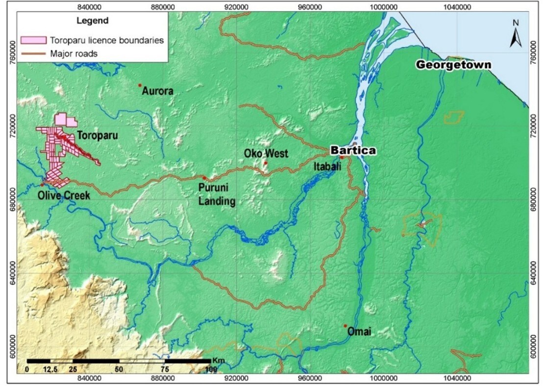 Figura 2 – Mapa de ubicación de Toroparu (CNW Group/Aris Mining Corporation)